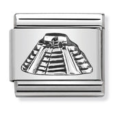 Nomination Composable Classic Link 330105/07 Mayan Pyramid Relief in 925 Silver
